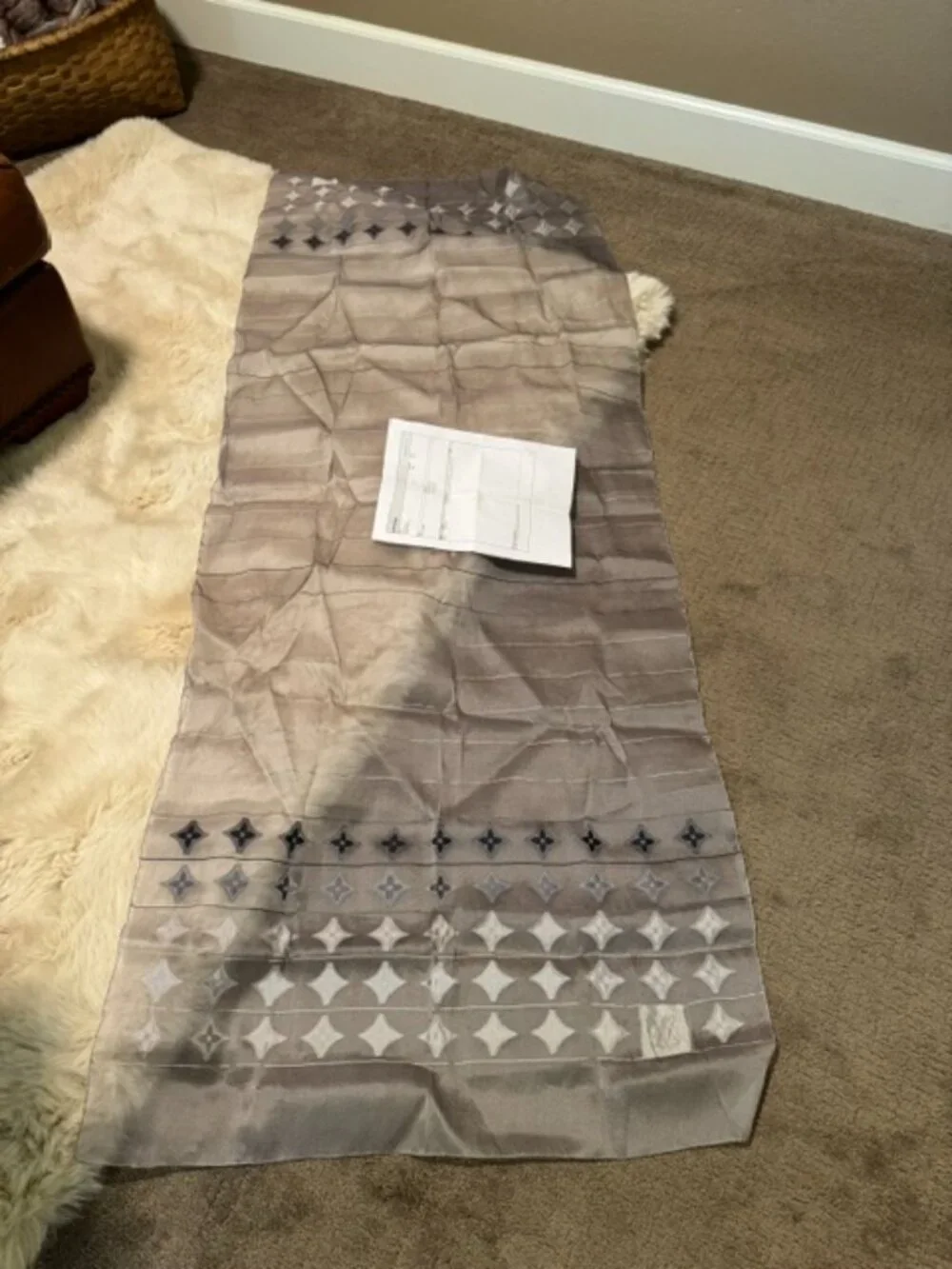 Louis Vuitton grey organza